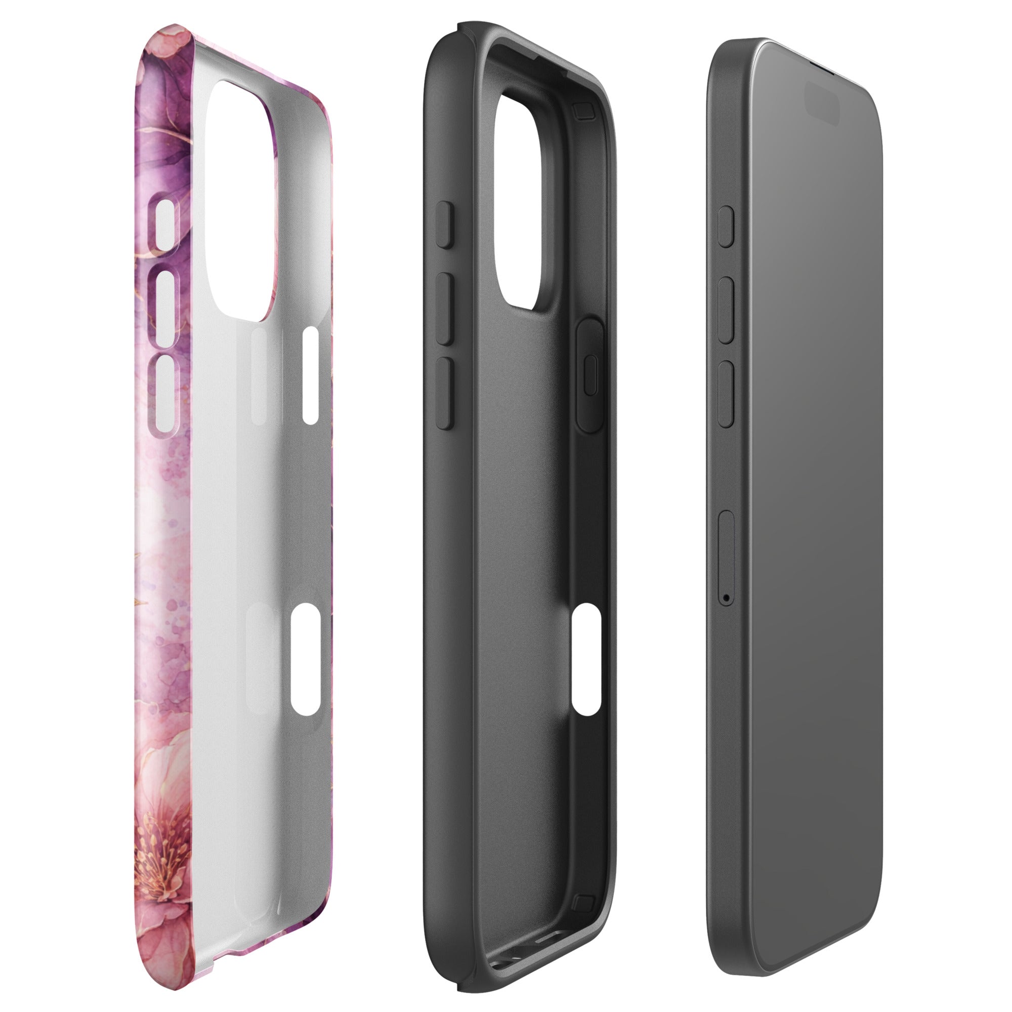 Pink Watercolor Floral Tough Case for iPhone 17