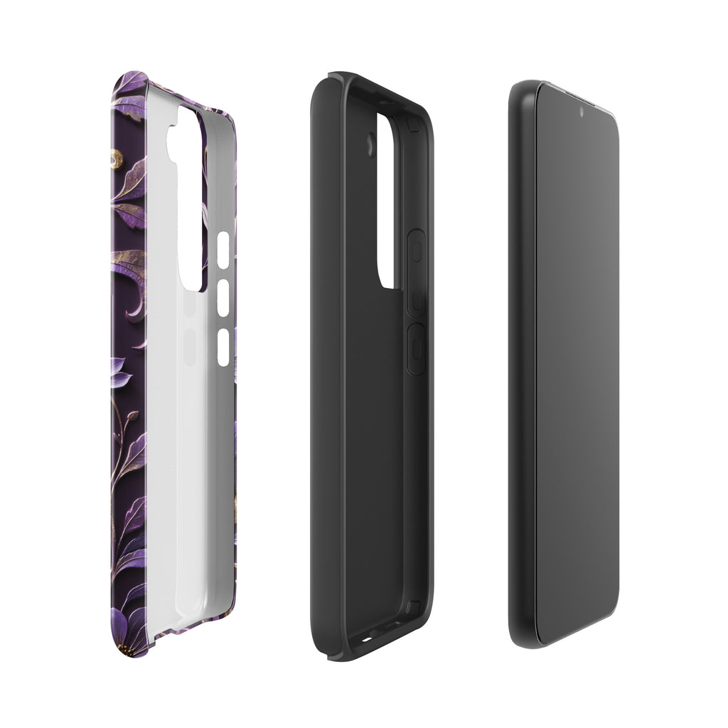 Royal Violet Filigree Tough Case for Samsung Galaxy S26 – Dual Layer Protective Phone Case (Glossy or Matte)
