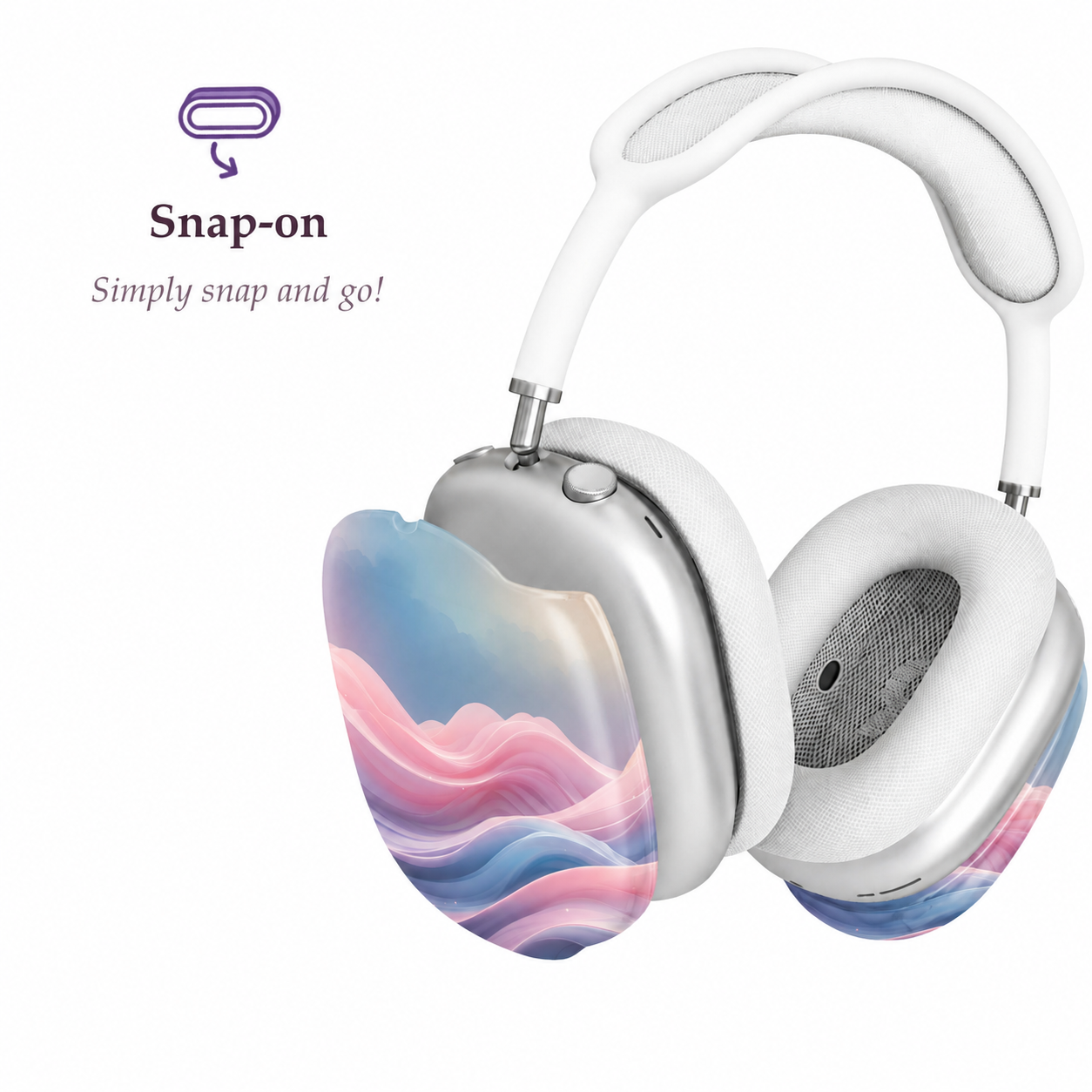 Pastel Dream Wave AirPods Max Case – Protective Snap-on Cover