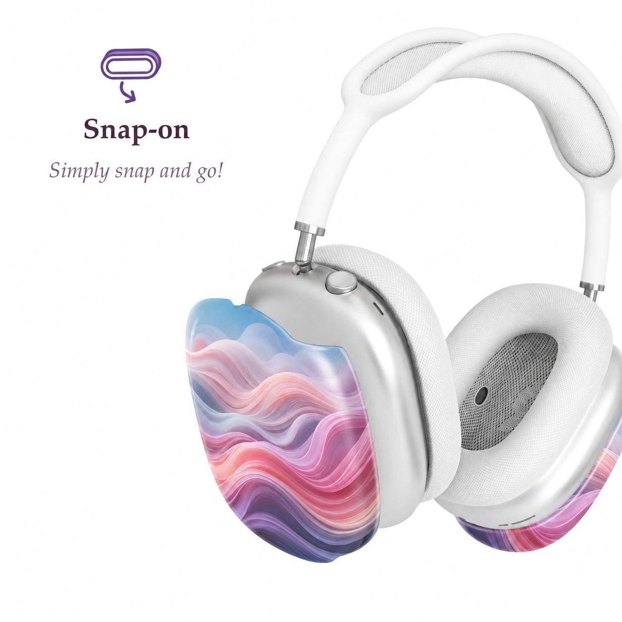 Blush Aurora Wave AirPods Max Case – Protective Snap-on Cover