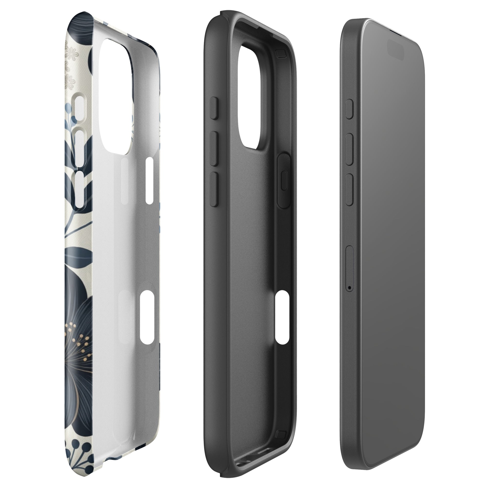 Elegant Blue Floral Tough Case for iPhone 17 Air