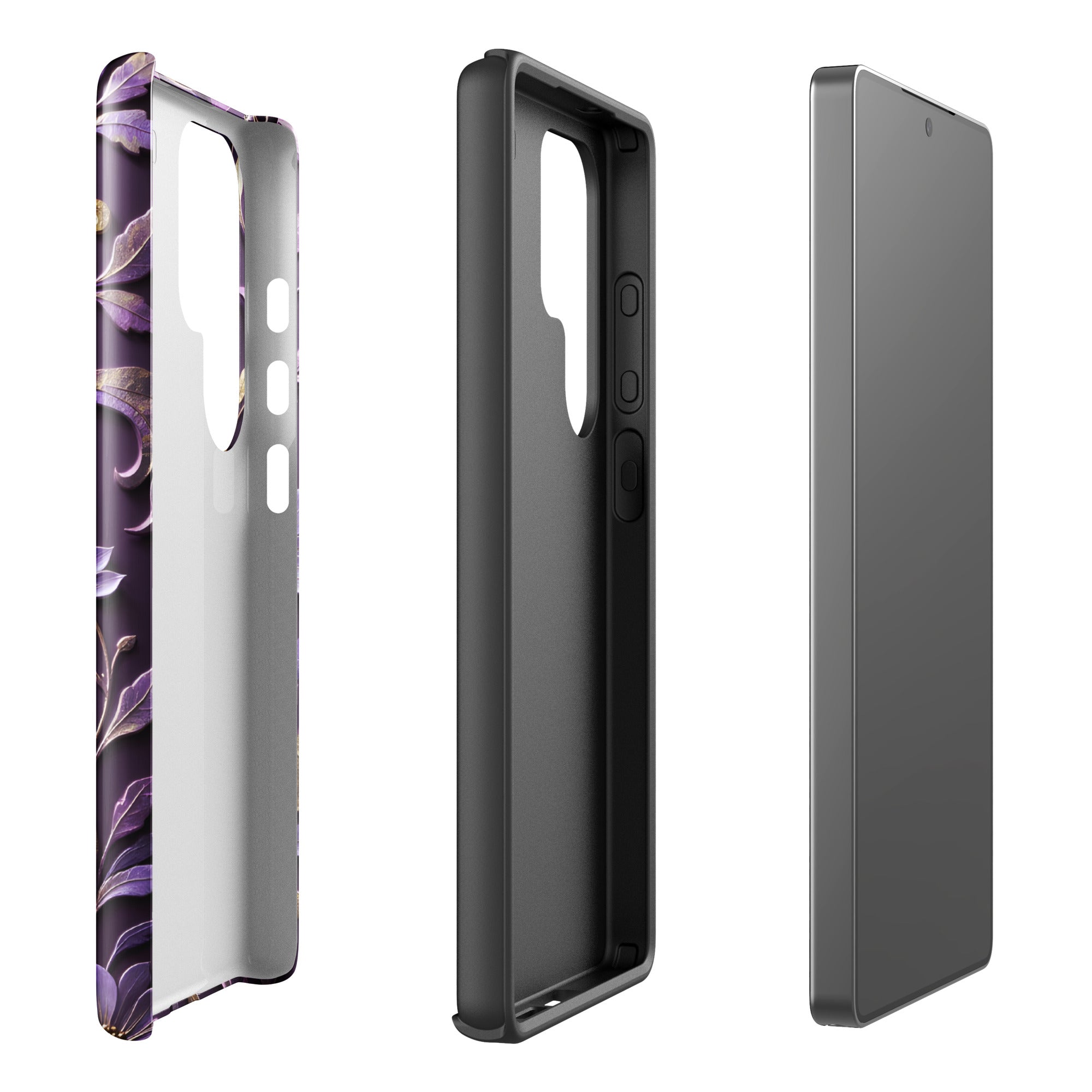 Royal Violet Filigree Tough Case for Samsung Galaxy S26 Ultra – Dual Layer Protective Phone Case (Glossy or Matte)