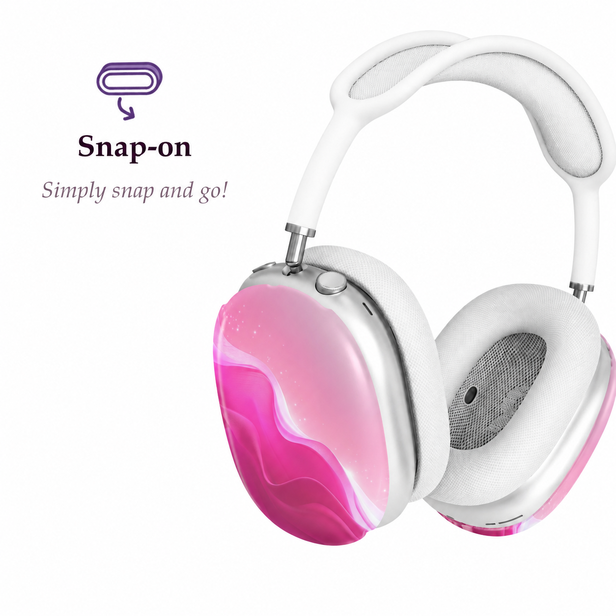 Pink Flow AirPods Max Case – Protective Snap-on Cover