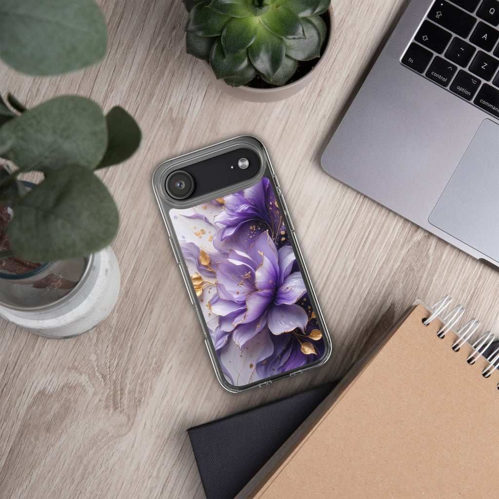 Royal Violet Bloom Clear Case for iPhone 17 Air