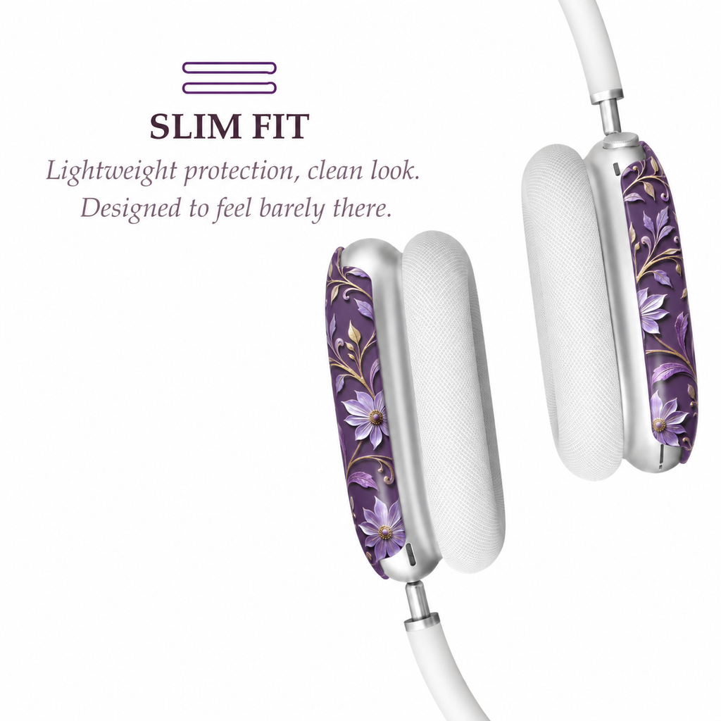 Royal Violet Filigree AirPods Max Case – Protective Polycarbonate Cover
