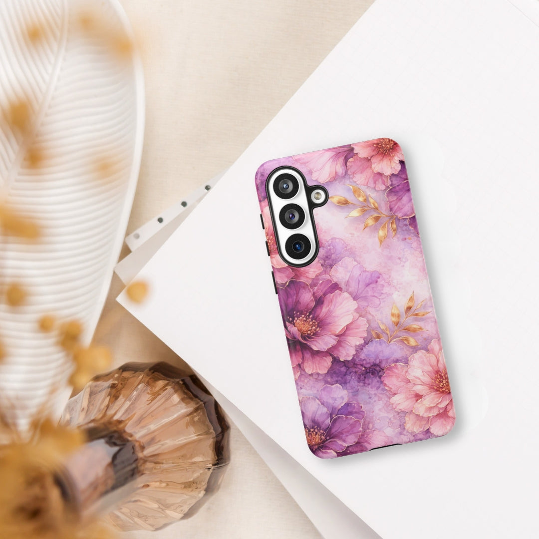 Pink Watercolor Floral Tough Case for Samsung Galaxy S26 Plus