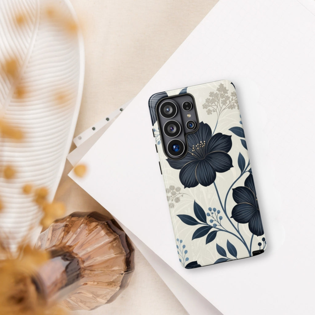 Elegant Blue Floral Tough Case for Samsung Galaxy S26 Ultra