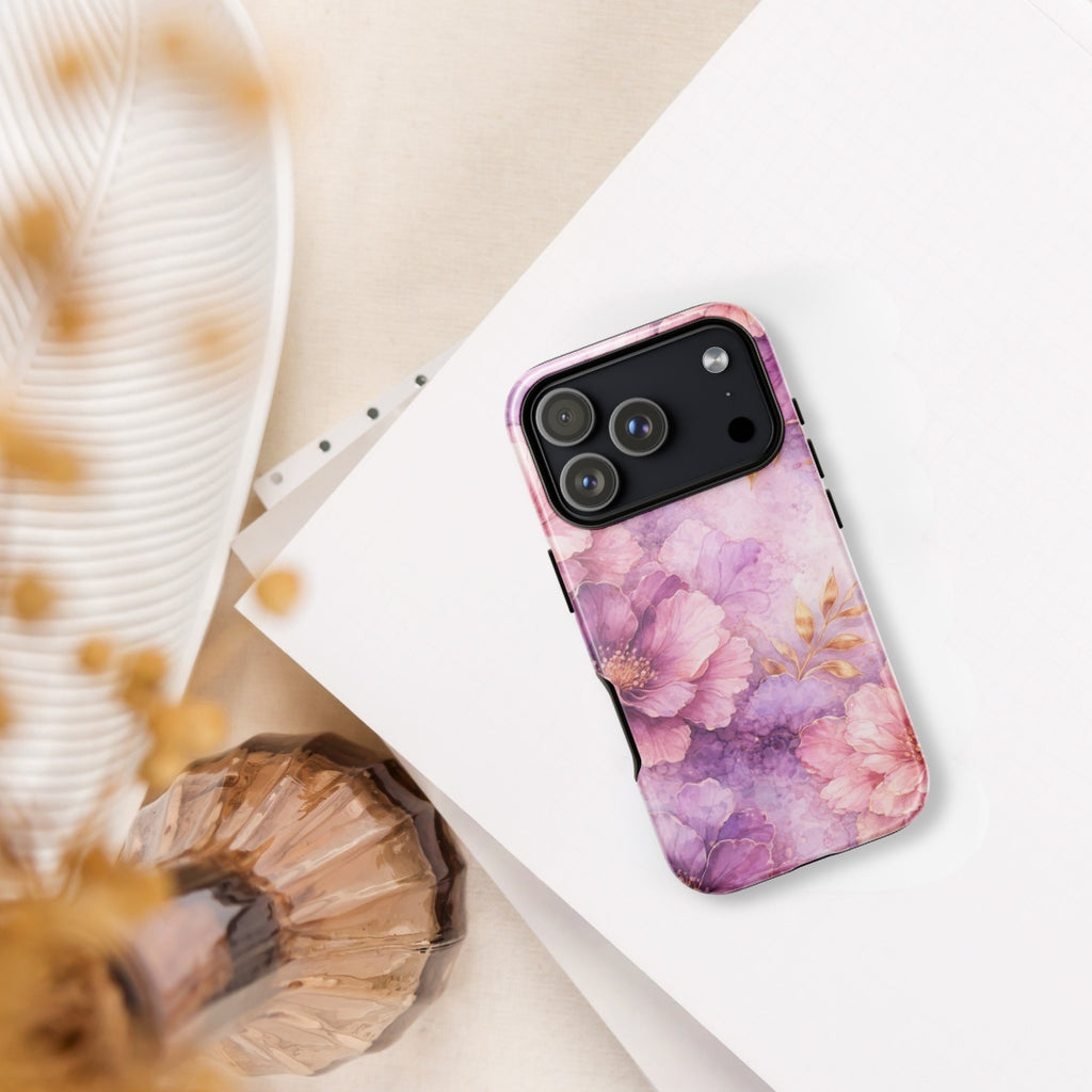 Pink Watercolor Floral Tough Case for iPhone 17 Pro