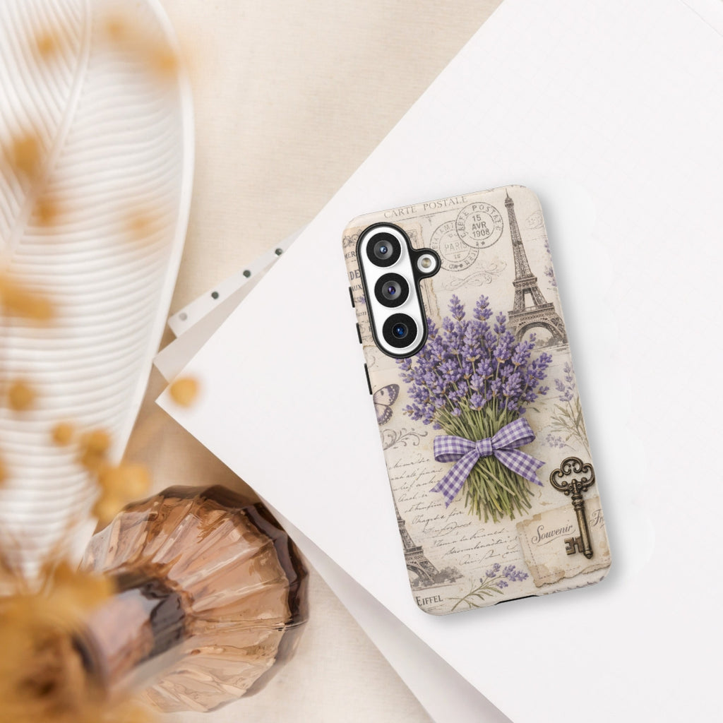Vintage Paris Lavender Tough Case for Samsung Galaxy S26 Plus – Dual Layer Protective Phone Case (Glossy or Matte)