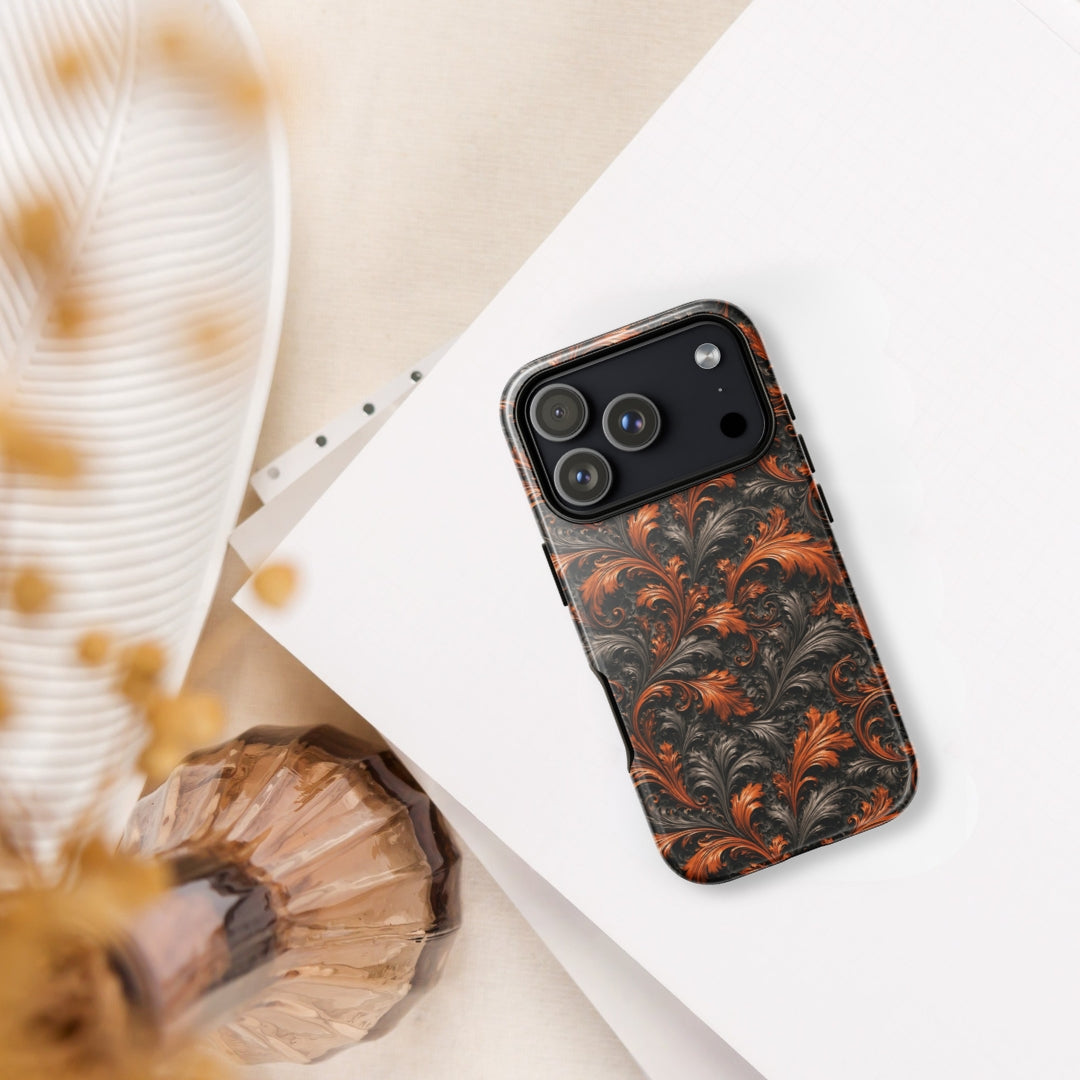 Burnt Orange Filigree Tough Case for iPhone 17 Pro
