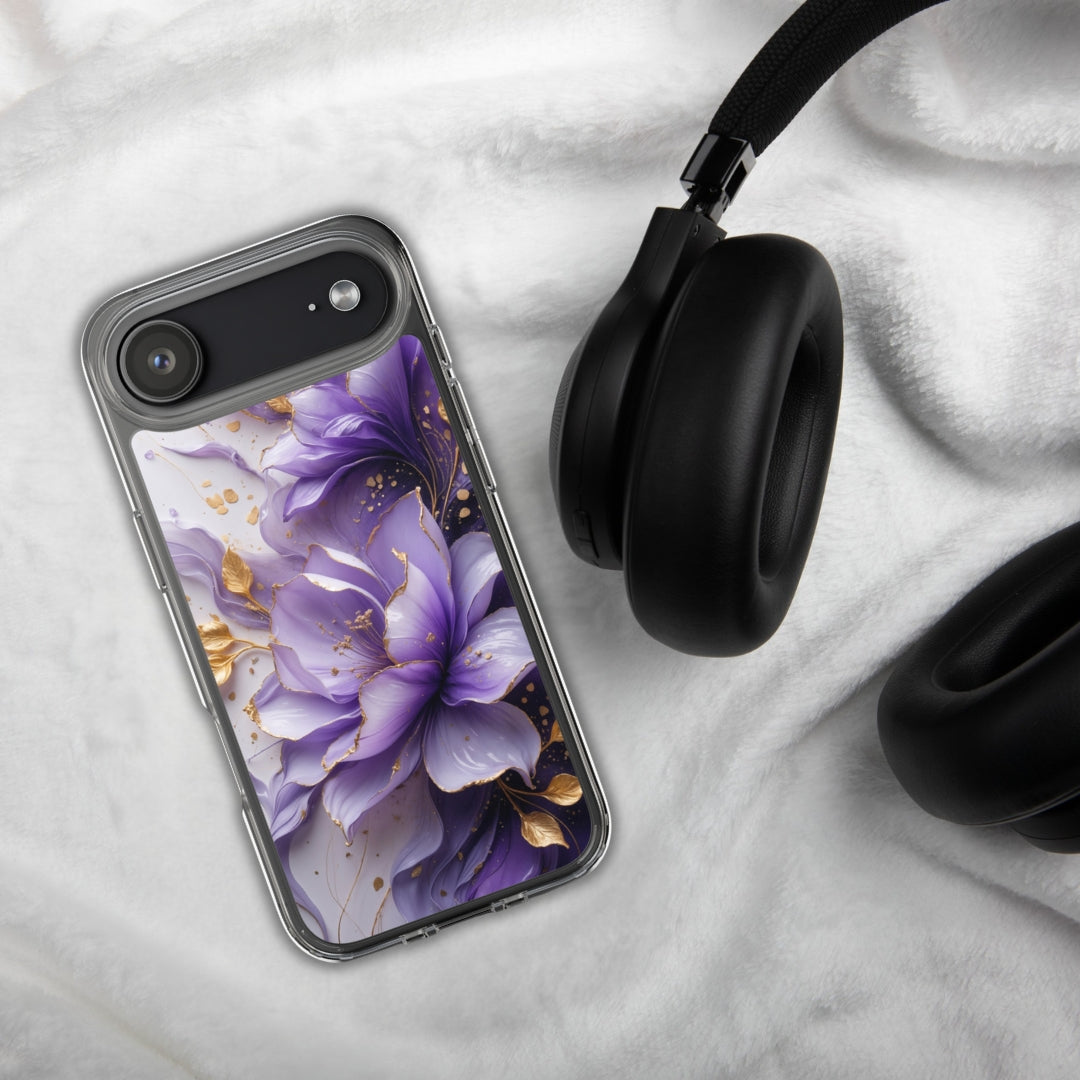 Royal Violet Bloom Clear Case for iPhone 17 Air
