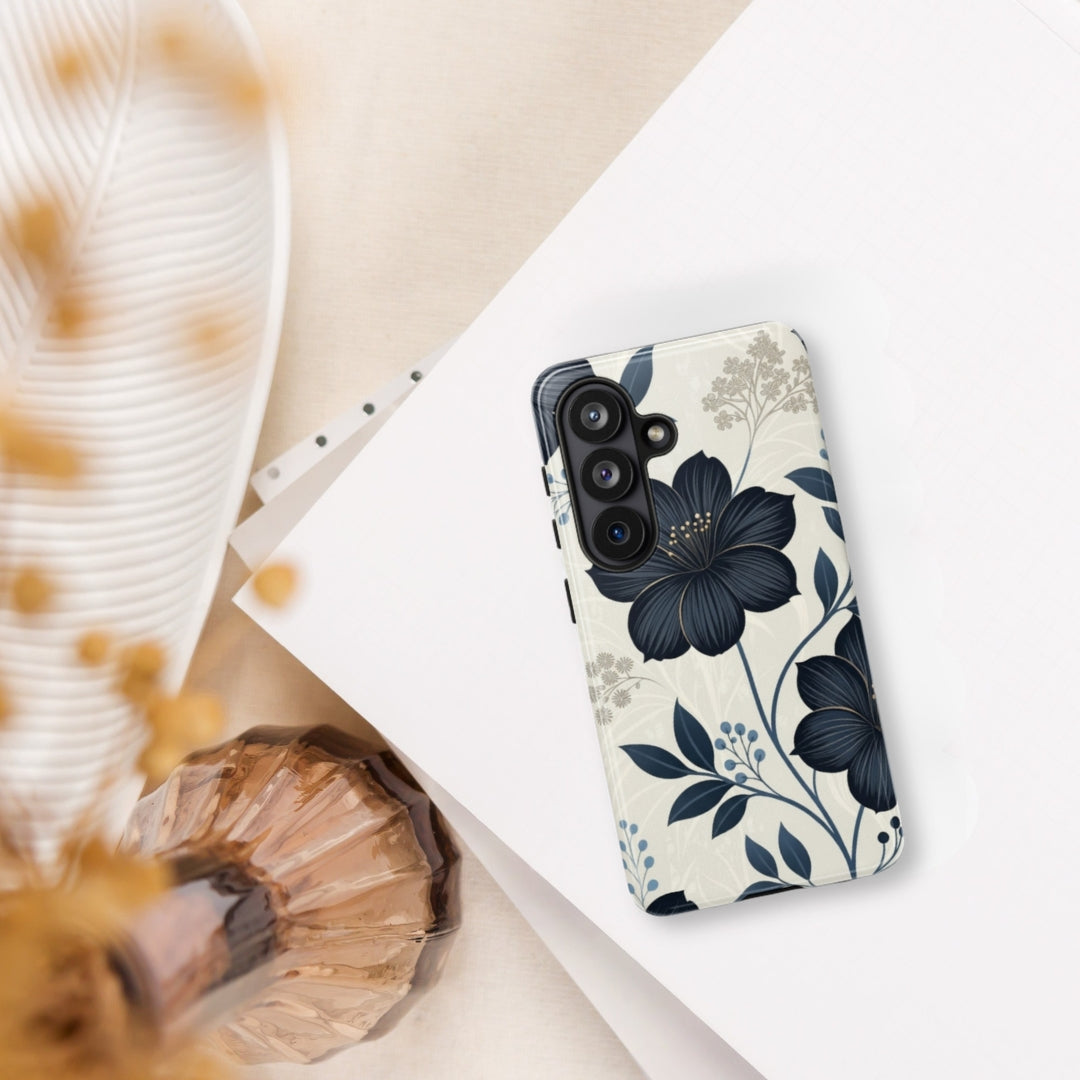 Elegant Blue Floral Tough Case for Samsung Galaxy S26