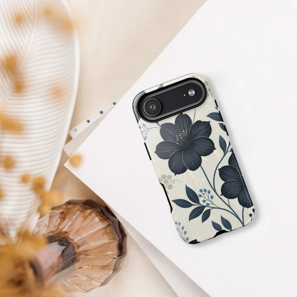 Elegant Blue Floral Tough Case for iPhone 17 Air