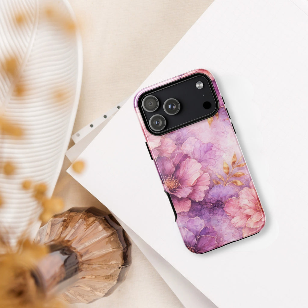 Pink Watercolor Floral Tough Case for iPhone 17 Pro Max