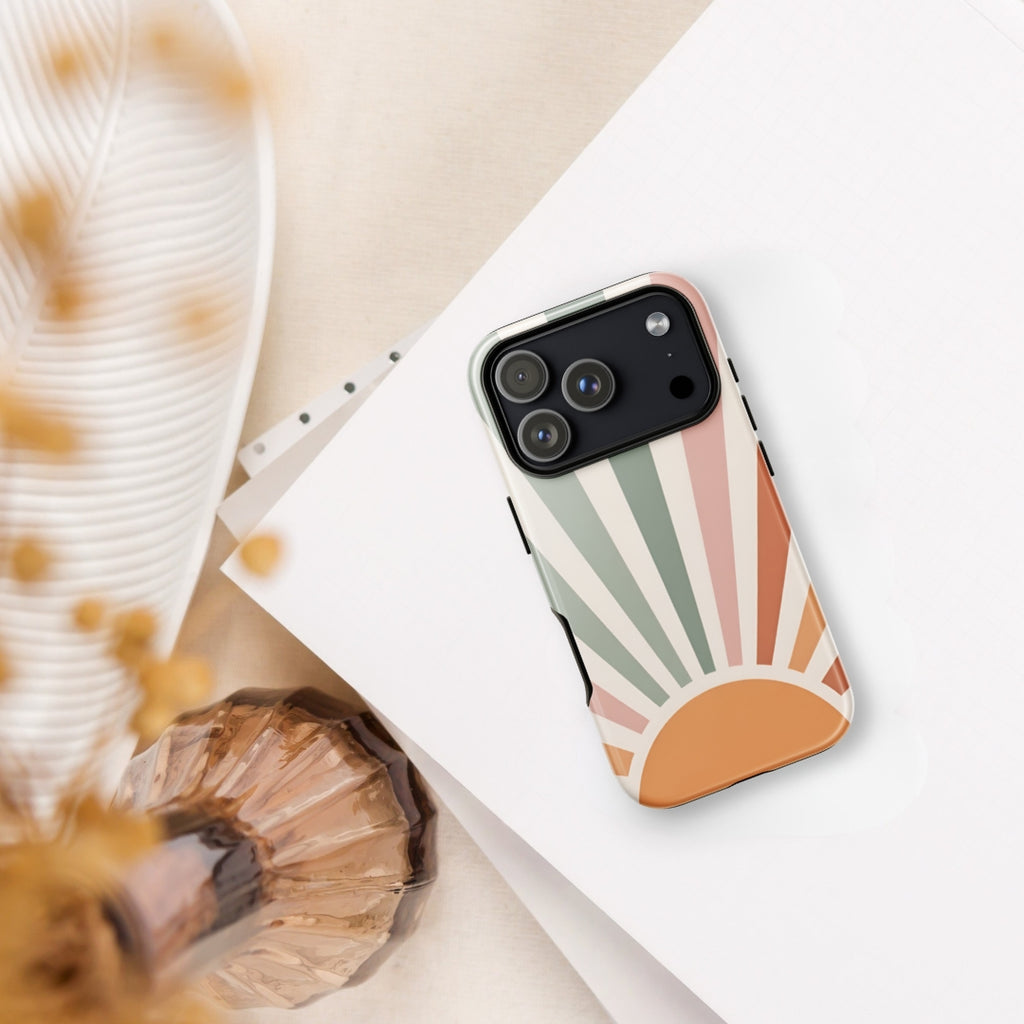 Retro Sunrise Tough Case for iPhone 17 Pro