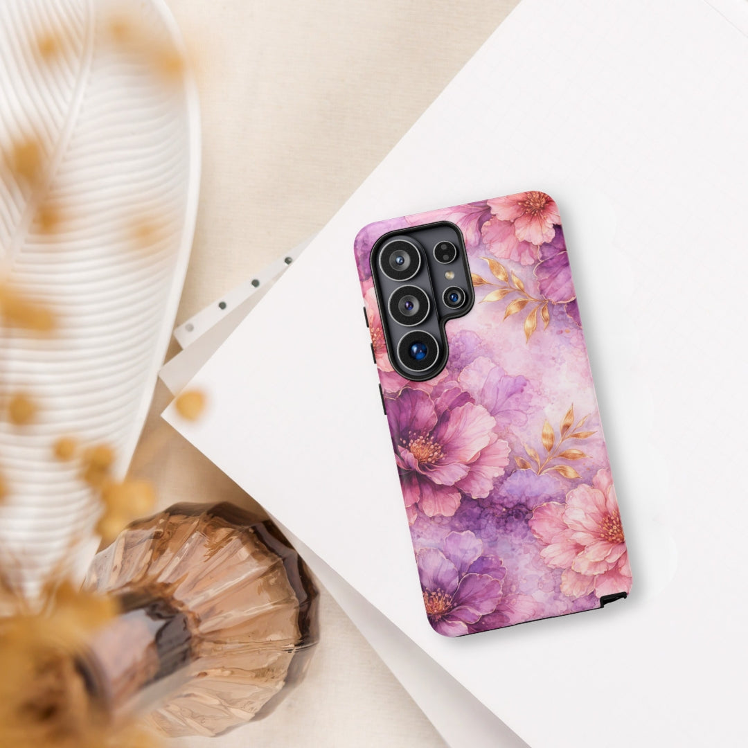 Pink Watercolor Floral Tough Case for Samsung Galaxy S26 Ultra