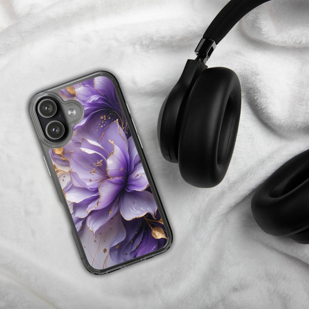Royal Violet Bloom Clear Case for iPhone 17
