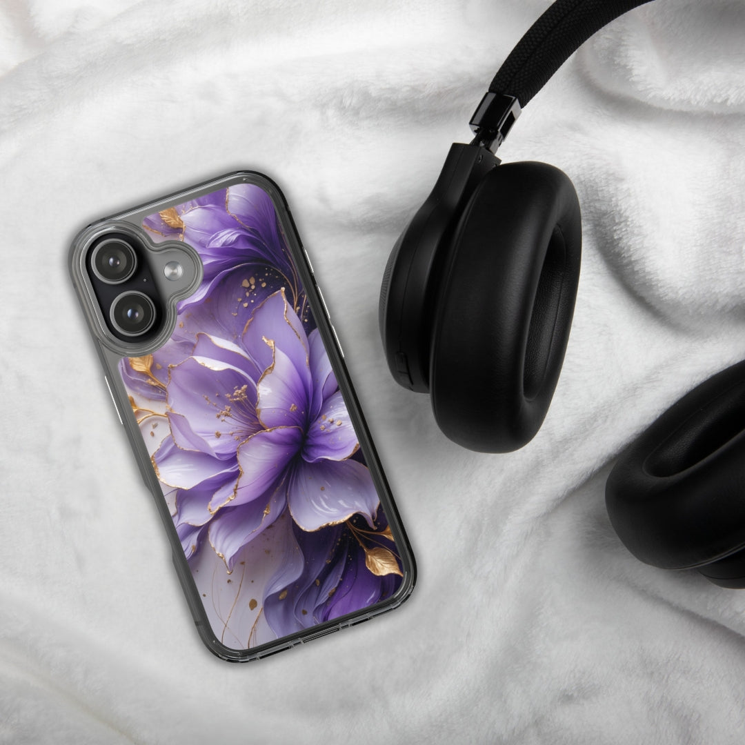 Royal Violet Bloom Clear Case for iPhone 17