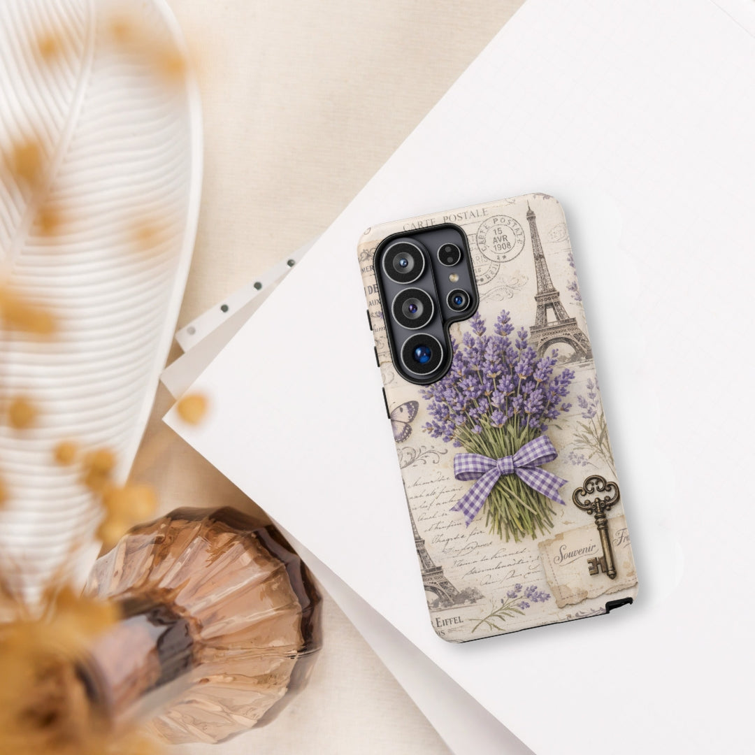 Vintage Paris Lavender Tough Case for Samsung Galaxy S26 Ultra – Dual Layer Protective Phone Case (Glossy or Matte)