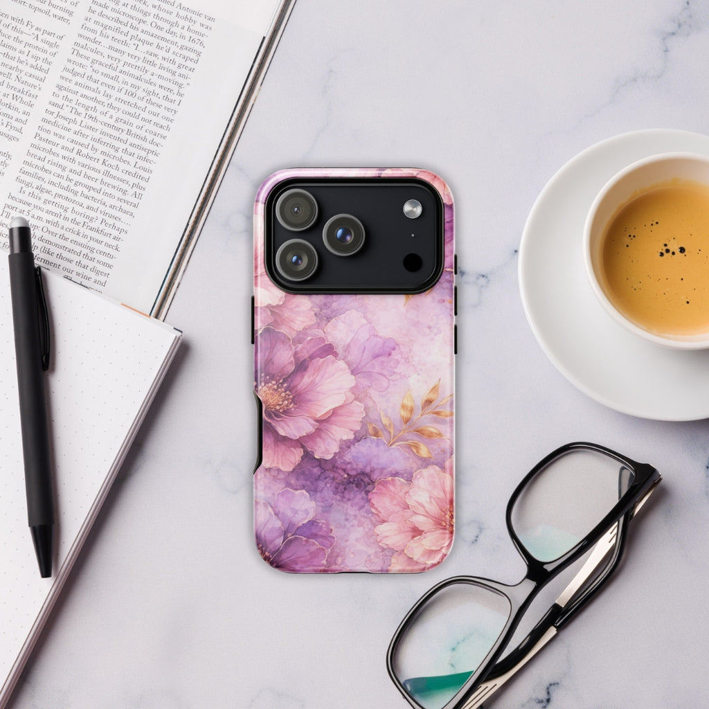 Pink Watercolor Floral Tough Case for iPhone 17 Pro