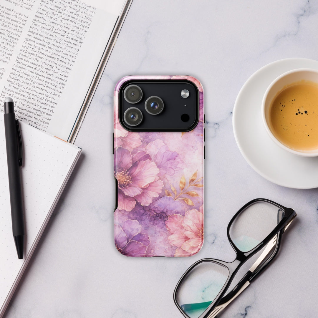 Pink Watercolor Floral Tough Case for iPhone 17 Pro