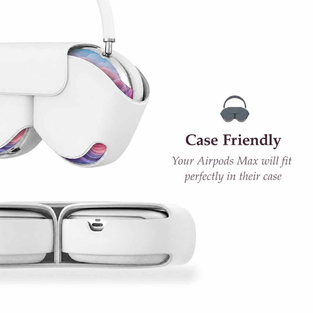 Blush Aurora Wave AirPods Max Case – Protective Snap-on Cover
