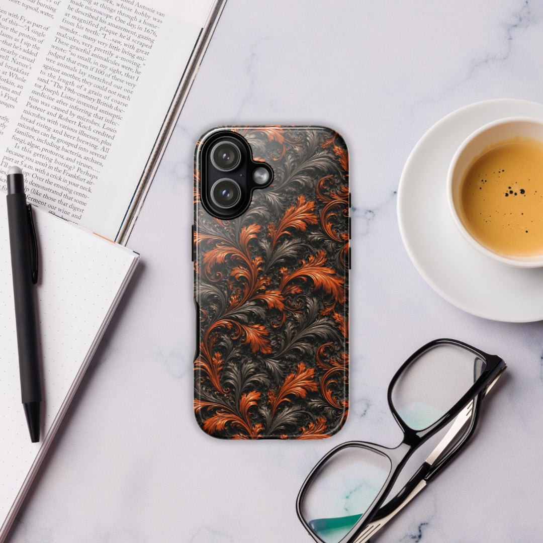 Burnt Orange Filigree Tough Case for iPhone 17