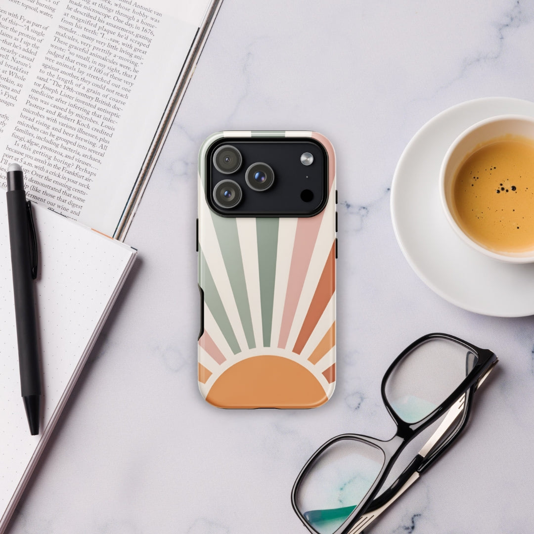 Retro Sunrise Tough Case for iPhone 17 Pro