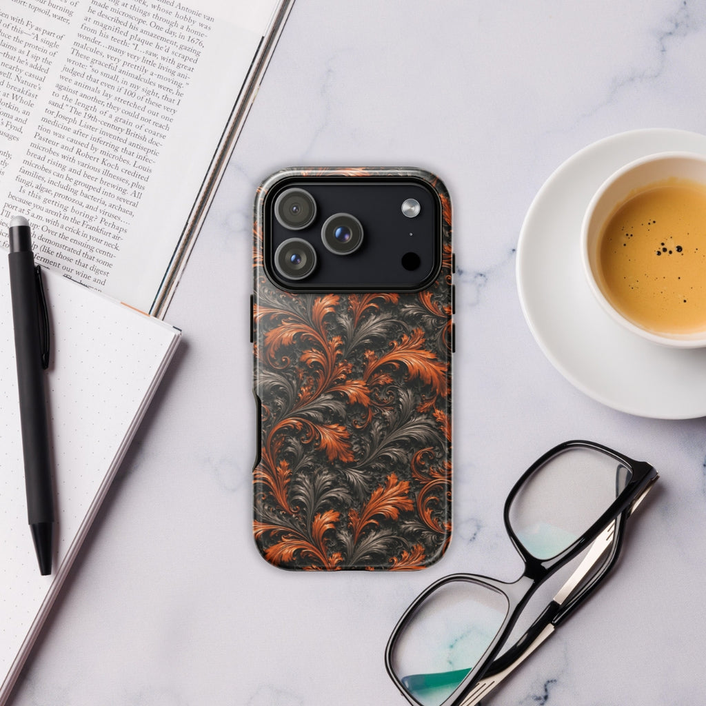 Burnt Orange Filigree Tough Case for iPhone 17 Pro