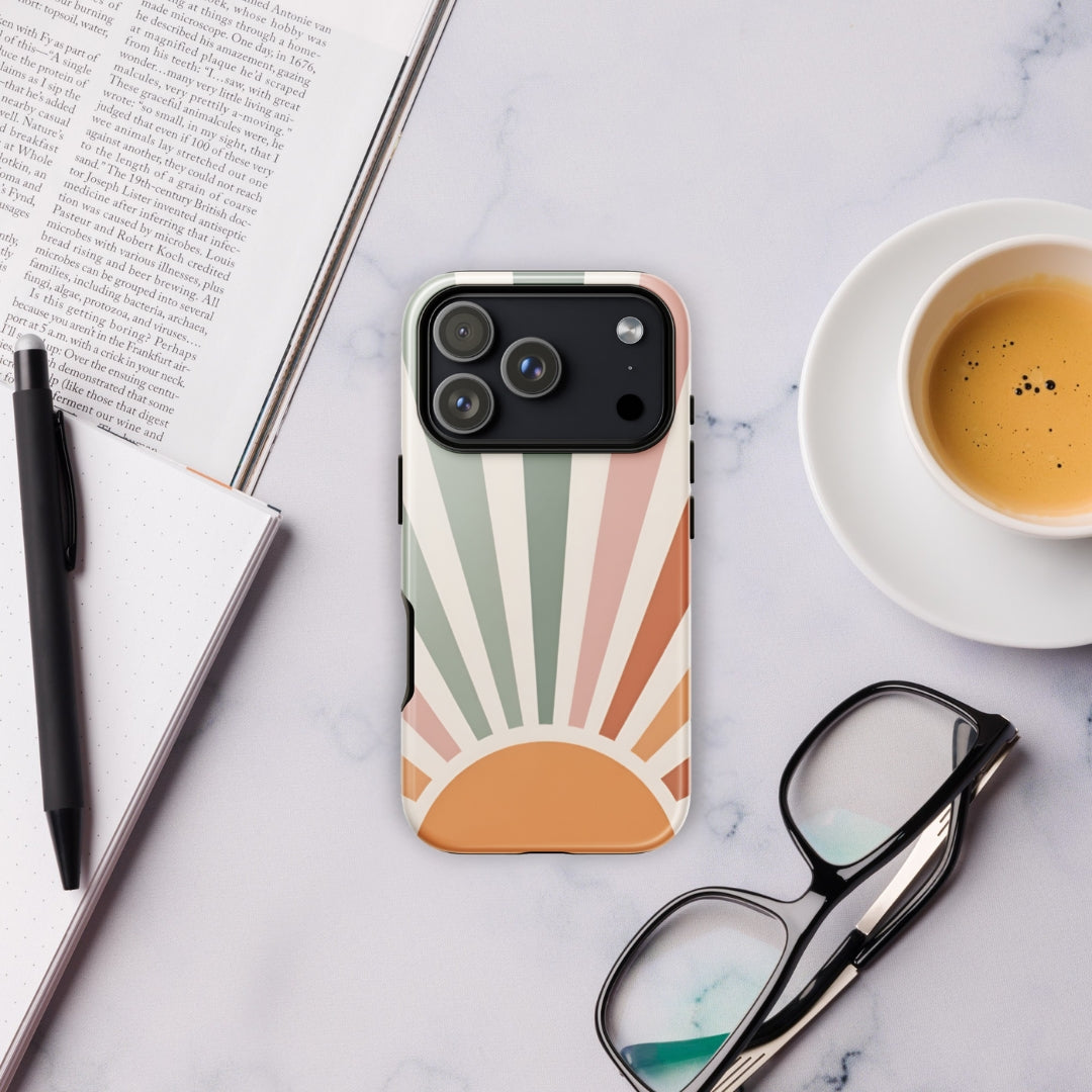 Retro Sunrise Tough Case for iPhone 17 Pro Max