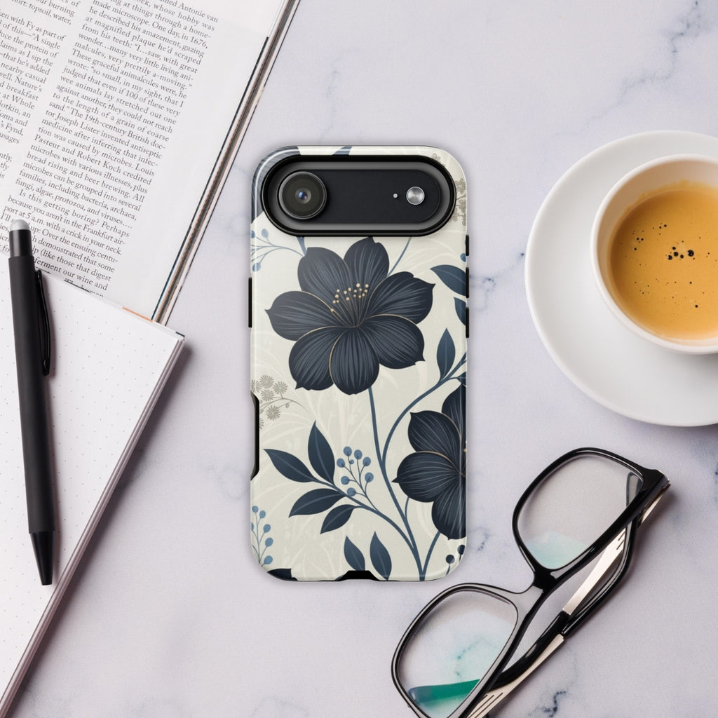 Elegant Blue Floral Tough Case for iPhone 17 Air