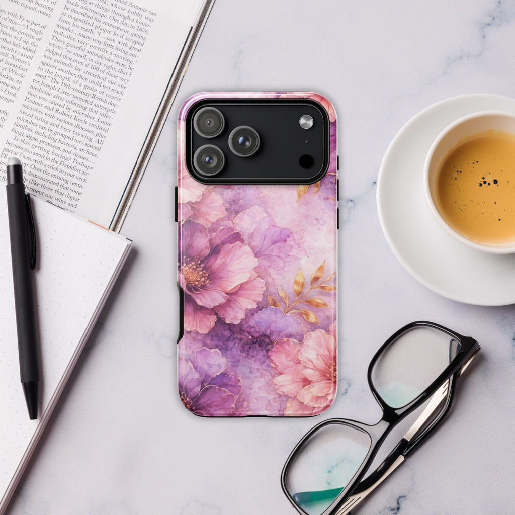 Pink Watercolor Floral Tough Case for iPhone 17 Pro Max