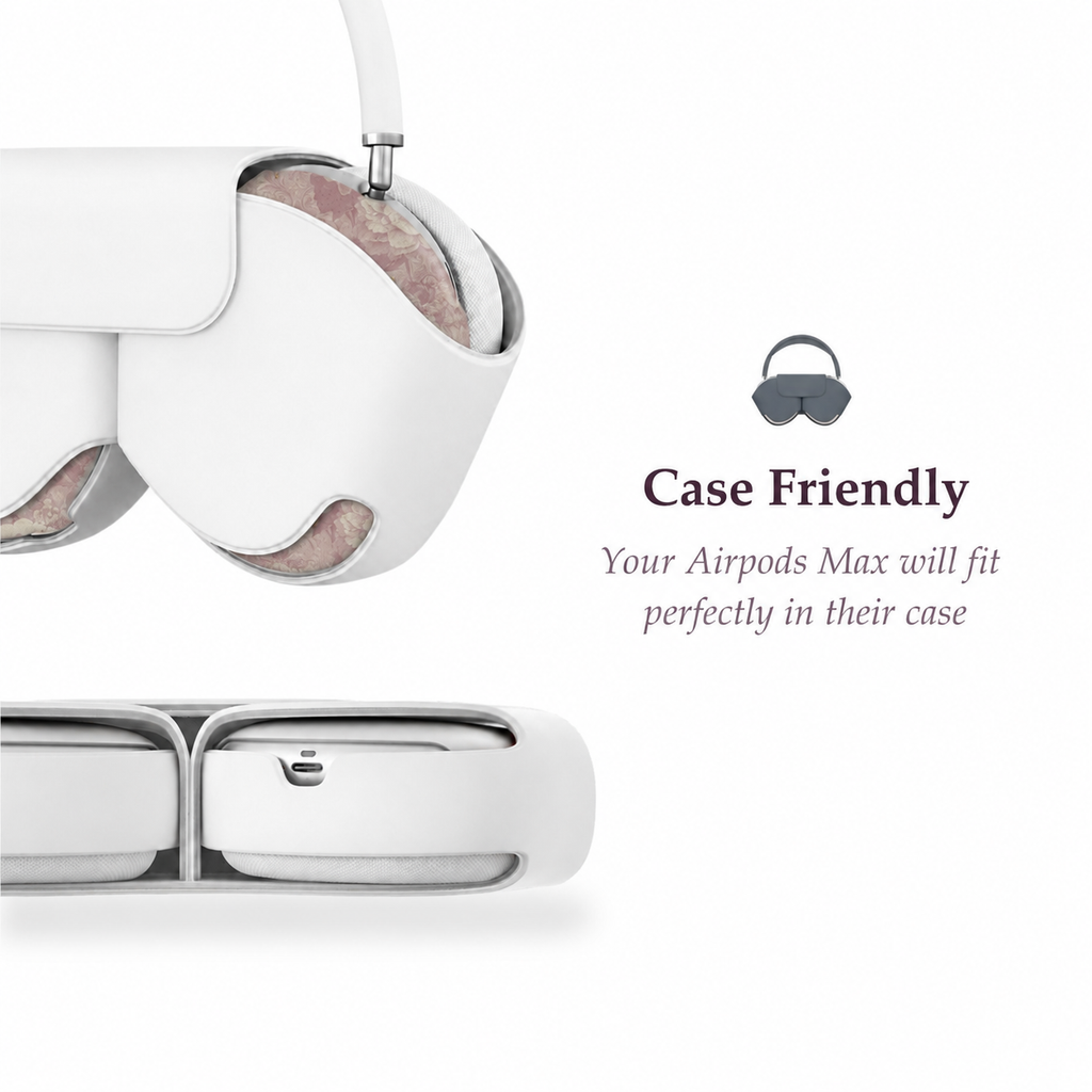 Vintage Blush Floral AirPods Max Case – Protective Snap-on Cover