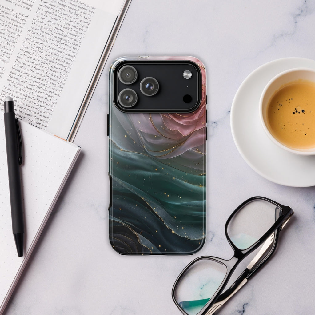Elegant Rose Marble Tough Case for iPhone 17 Pro Max