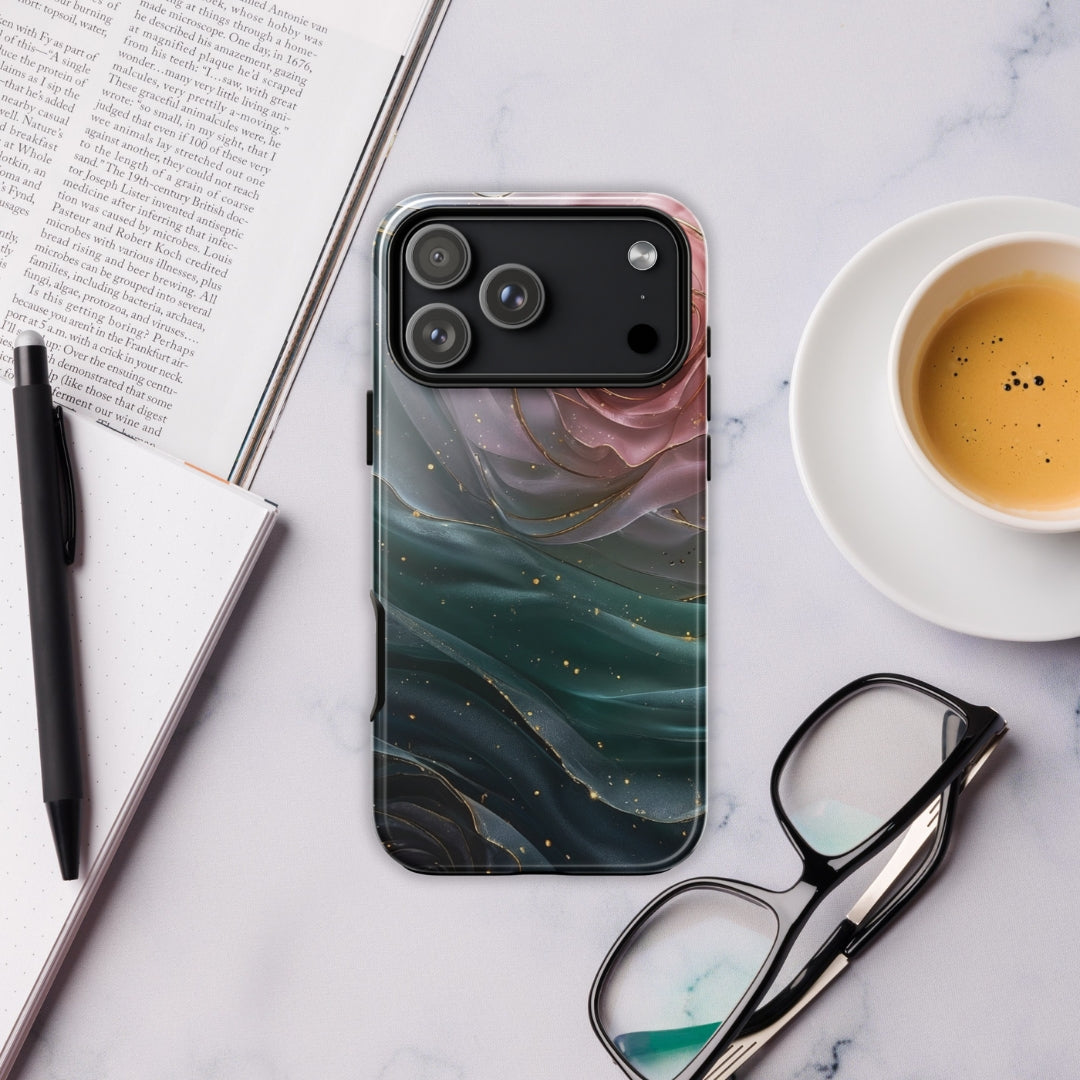 Elegant Rose Marble Tough Case for iPhone 17 Pro Max