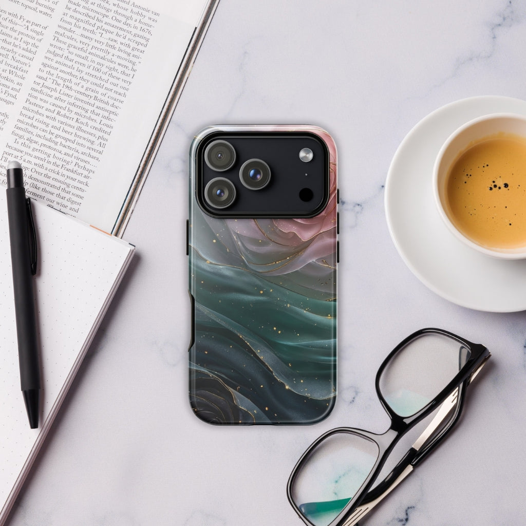 Elegant Rose Marble Tough Case for iPhone 17 Pro