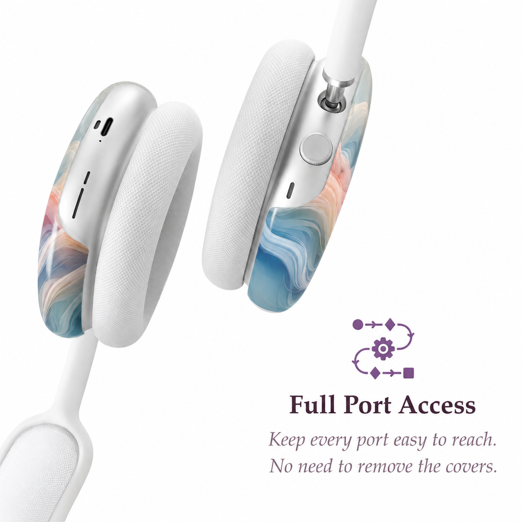 Soft Horizon Wave AirPods Max Case – Protective Snap-on Cover