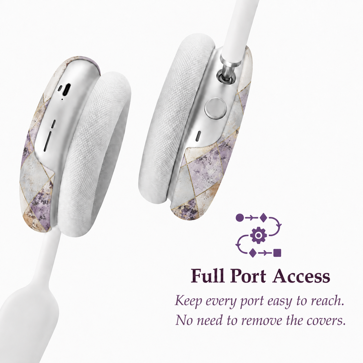 Vintage Diamond Pattern AirPods Max Case – Protective Snap-on Cover
