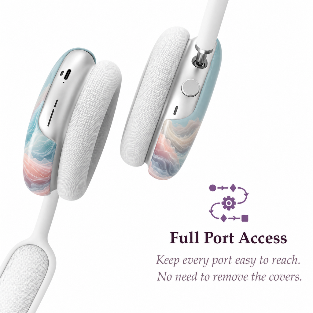 Ocean Mist Wave AirPods Max Case – Protective Snap-on Cover