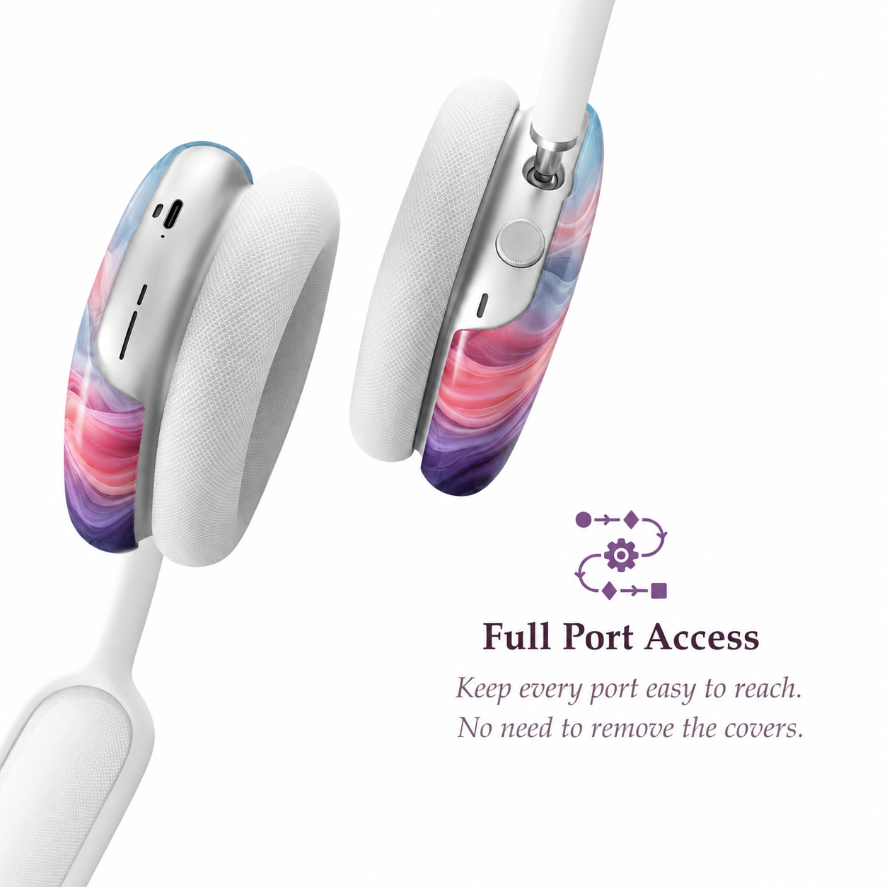 Blush Aurora Wave AirPods Max Case – Protective Snap-on Cover