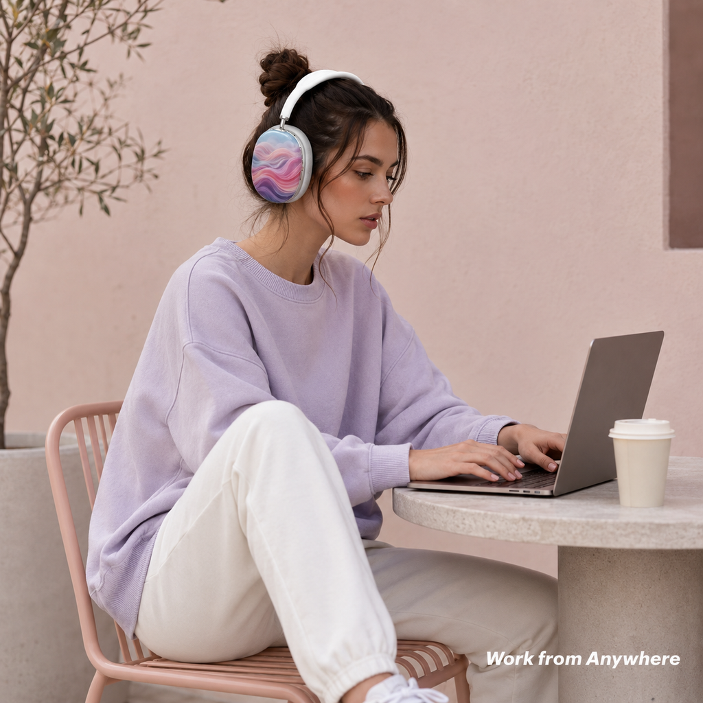 Blush Aurora Wave AirPods Max Case – Protective Snap-on Cover