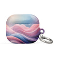 Pastel Wave Dream AirPods Case – Protective PC Cover with Metal Carabiner
