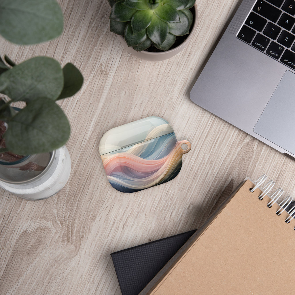 Soft Horizon  Dream Wave AirPods Case – Protective PC Cover with Metal Carabiner