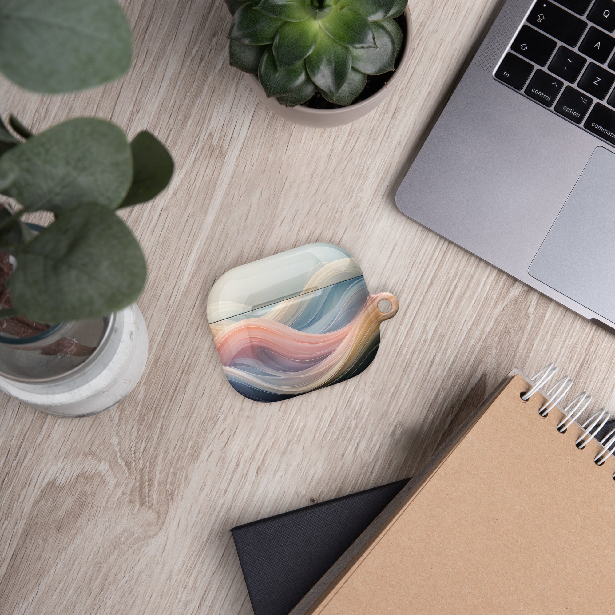 Soft Horizon  Dream Wave AirPods Case – Protective PC Cover with Metal Carabiner
