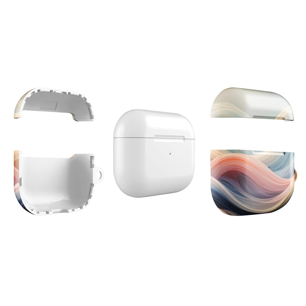Soft Horizon  Dream Wave AirPods Case – Protective PC Cover with Metal Carabiner
