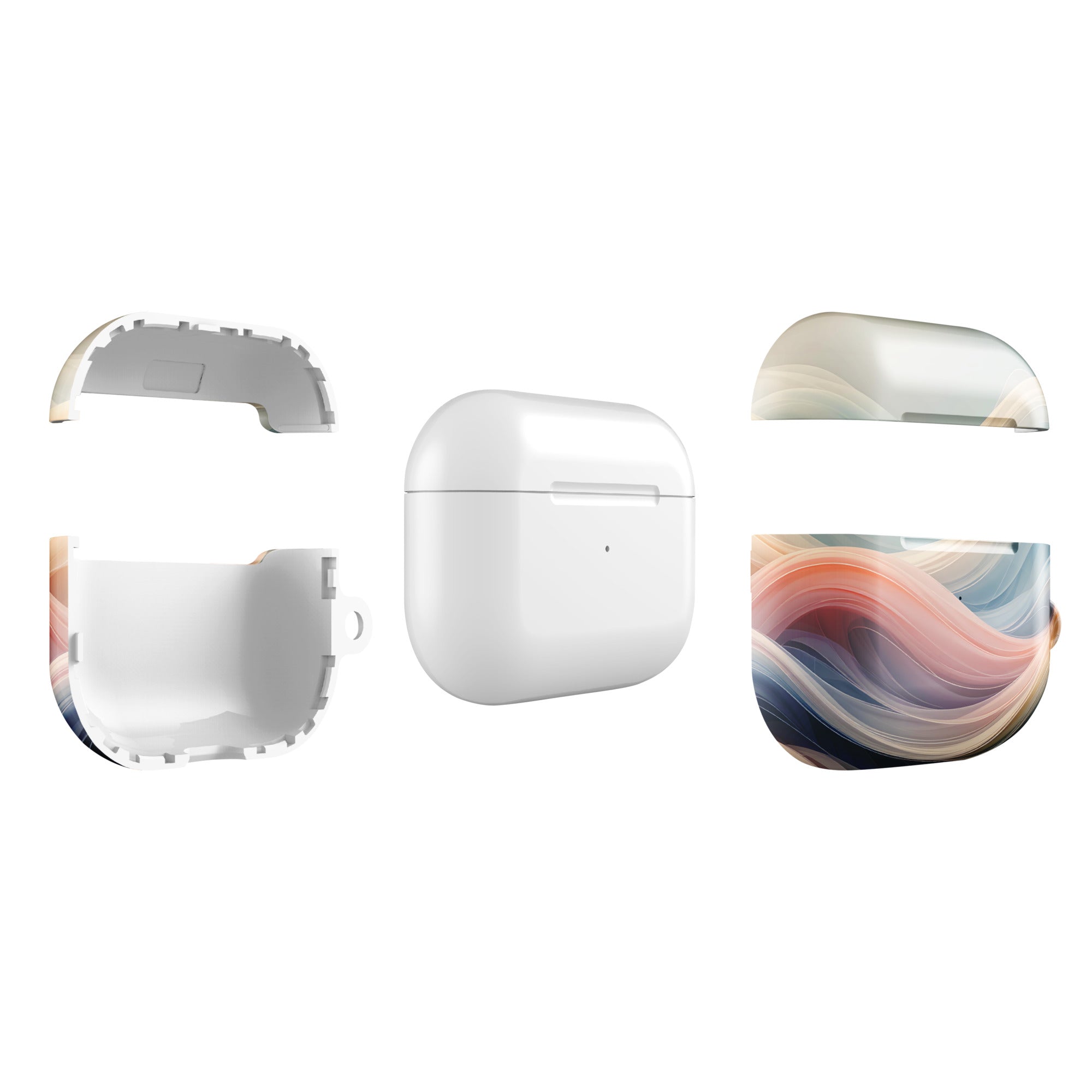 Soft Horizon  Dream Wave AirPods Case – Protective PC Cover with Metal Carabiner