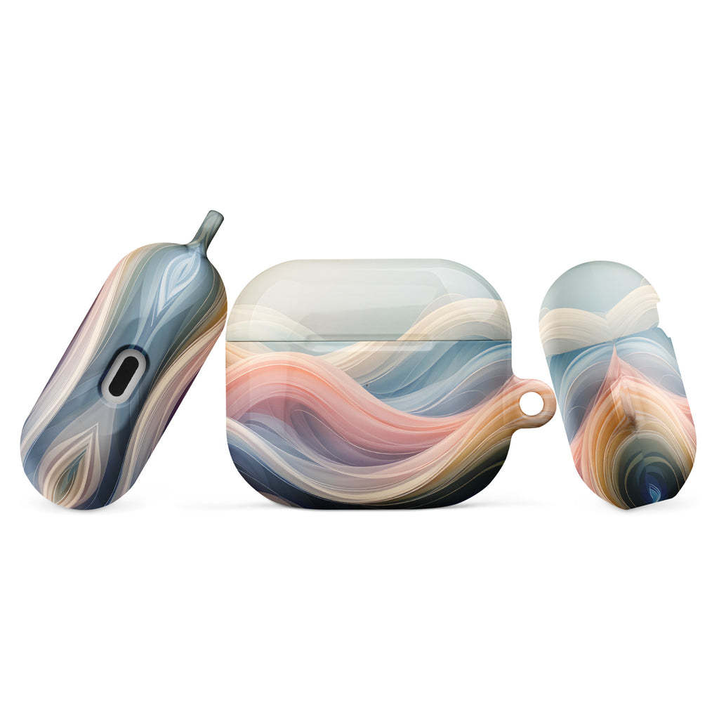 Soft Horizon  Dream Wave AirPods Case – Protective PC Cover with Metal Carabiner