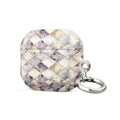 Vintage Diamond Pattern Damask AirPods Case – Protective PC Cover with Metal Carabiner