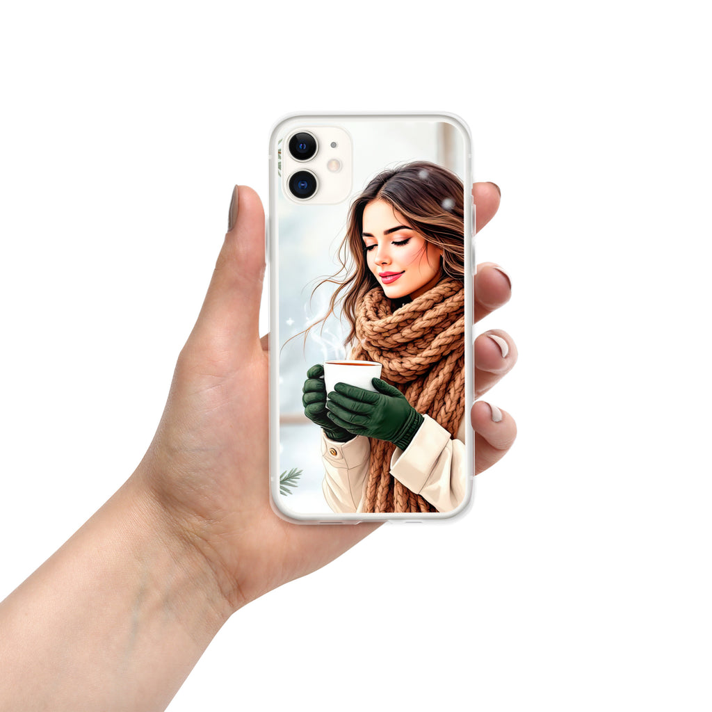 Cozy Winter Moments Clear Case for iPhone 11 - Aesthetic Winter Girl Protective Cover