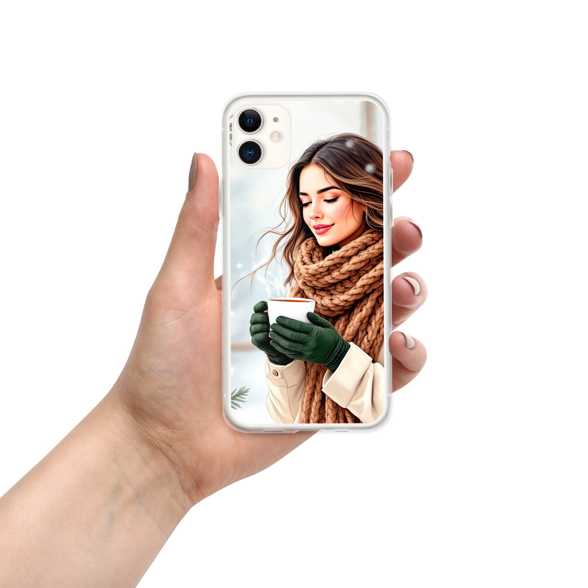 Cozy Winter Moments Clear Case for iPhone 11 - Aesthetic Winter Girl Protective Cover